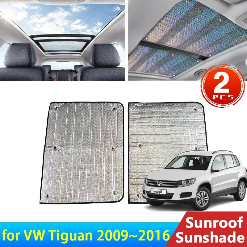 Car Sunroof Sunshade For Volkswagen VW Tiguan MK1 5N 2009~2016 2008 Accessories Roof Sunscreen Heat Insulation Windscreen Auto