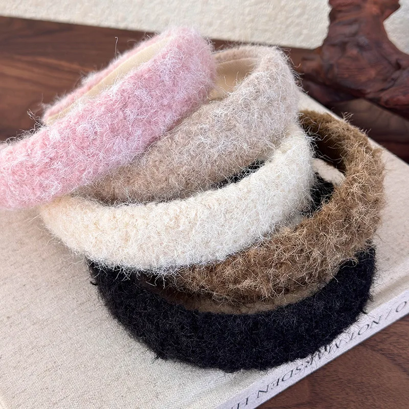 Plush Headband for Women Fashion Solid Color Hair Hoop Hairbands Face Wash Makeup Hair Bands Headwear Hair Accessories Headdress