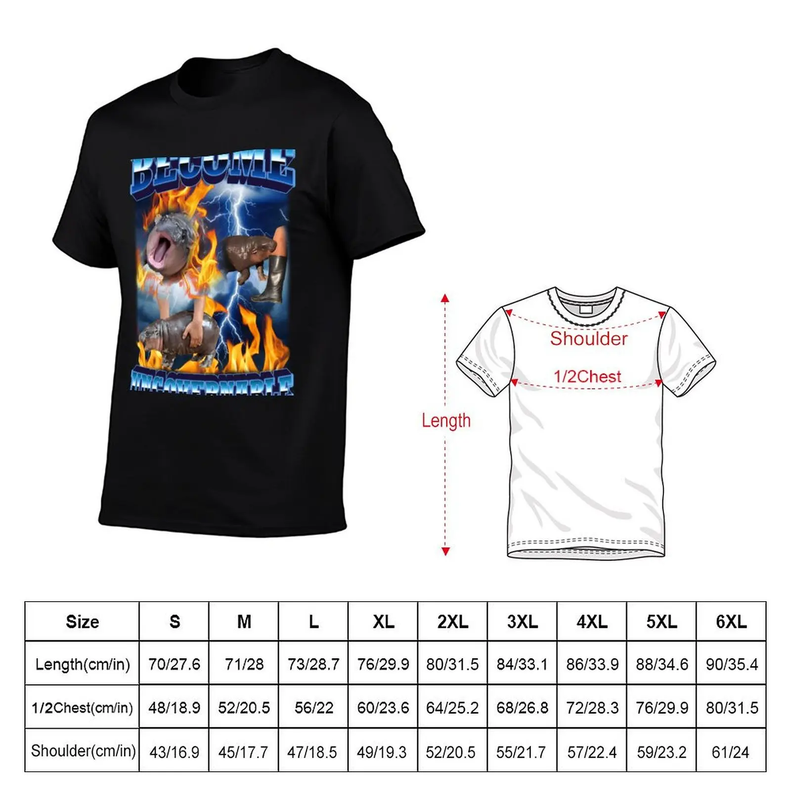 Become Ungovernable Funny Baby Pygmy Hippo Meme T-Shirt Water Resistant Casual T-Shirt