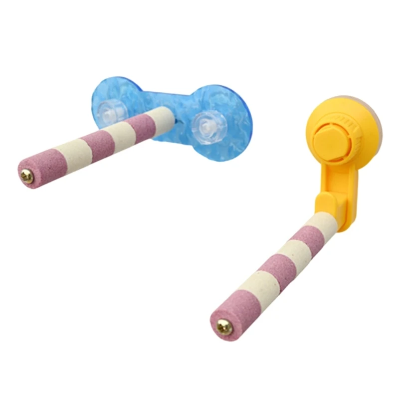 

2Pcs Parrots Wall Bath Standing Rack Suction Cup Station Poles Interaction Toy for Shower and Travel Environment