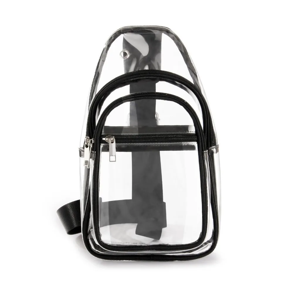 Waterproof PVC Sports Chest Bag Adjustable Large Capacity Transparent Crossbody Bag Transparent Material Lightweight Design