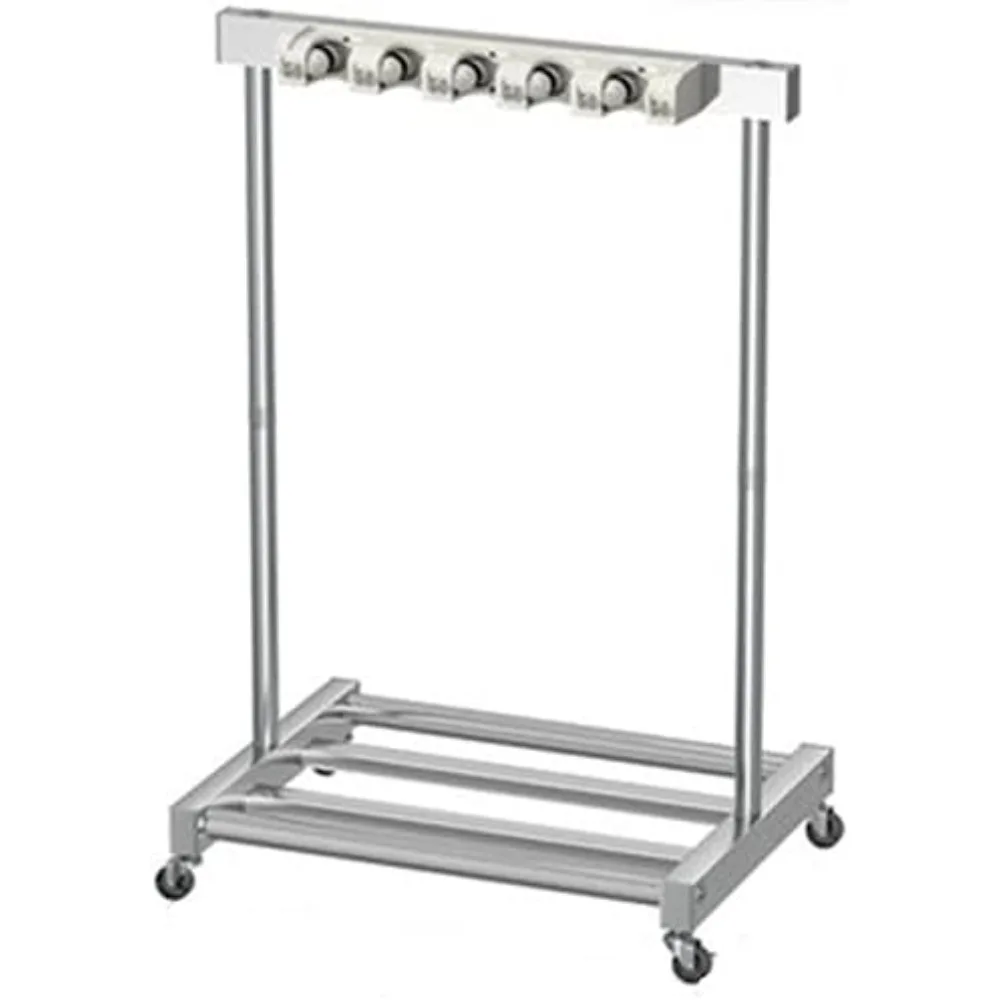 

Portable Rolling Cleaning Rack for Mops and Brooms - Storage and Organization System for Garage and Garden