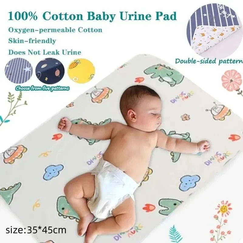 Waterproof Baby Diaper Changing Pad Nappy Resuable Infant Cotton Urinal Mat Breathable Bedding Cover Protector Double Side Use