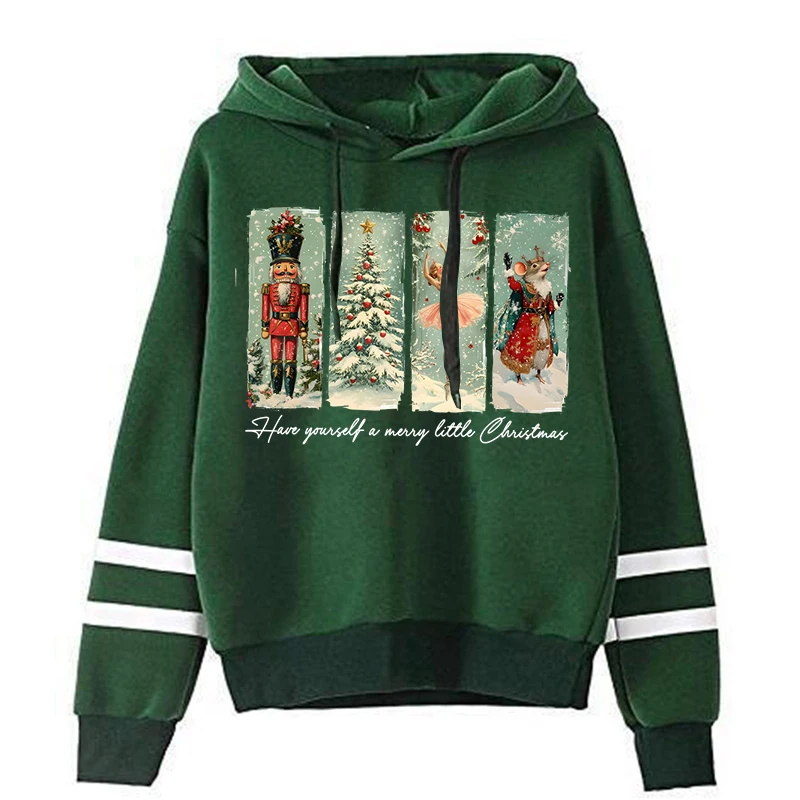 Retro Christmas Nutcracker Women Hoodie Fashion Merry Christmas Loose New Sweatshirts Autumn Vintage Christmas Gift Female Hoody