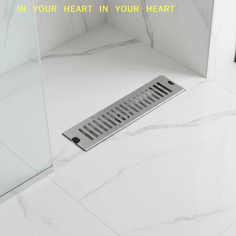 【X】Stainless Steel Linear Floor Drain Anti-Odor Sleek Modern Design Fast Draining Long Drainer for Shower Room Balcony Kitchen