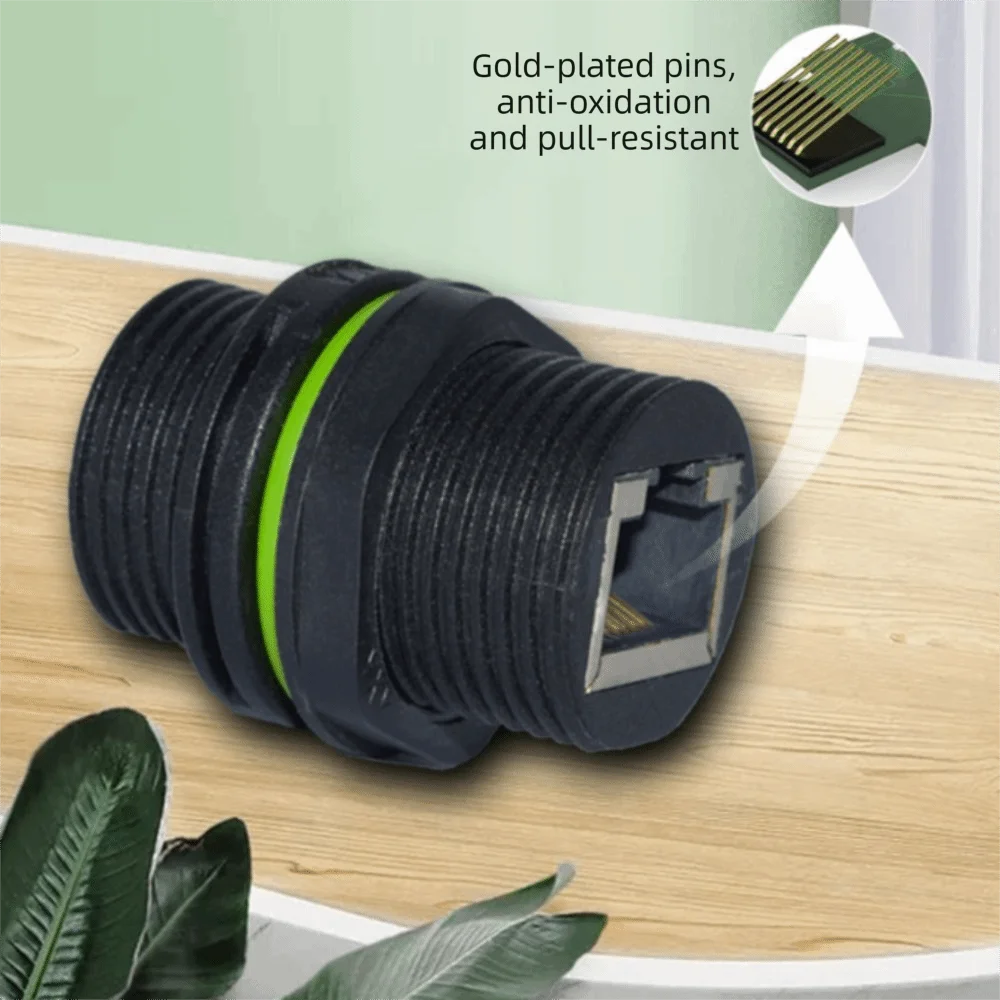 

Female Socket IP68 Waterproof RJ45 Connector 8 Core Shielded Panel Mount Ethernet Adapter Dual Size M20 M23