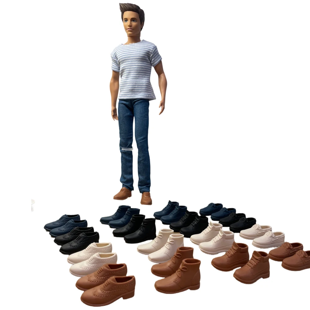 

4 Pairs 12 Inch Boy Doll Business Shoes Slippers 1/6 Male Doll Shoes Prince Boots Fashion Doll Shoes 1/6 Dolls Accessories JJ