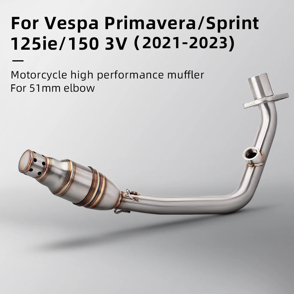

Motorcycle Exhaust Scooter Exhaust Escape Front Link Pipe for vespa Sprint 125 sprint 150 primavera 125 primavera 150 2021-2023