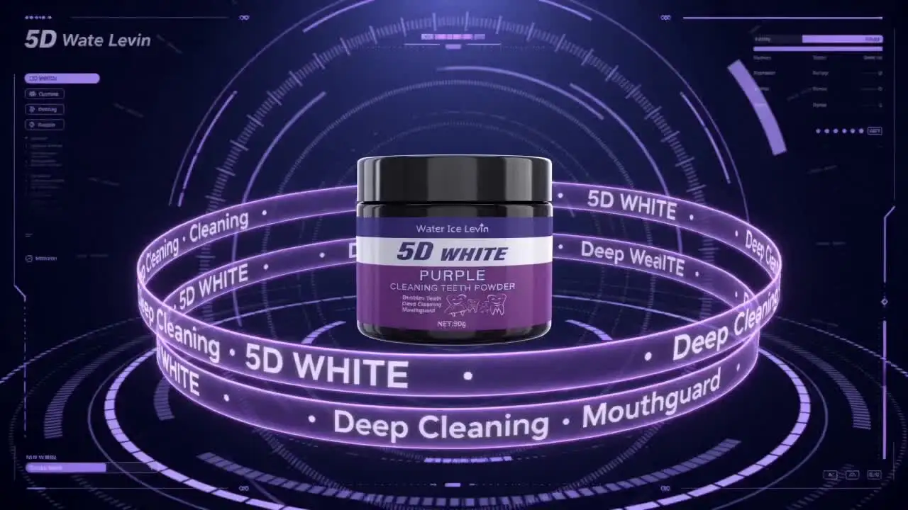Purple Tooth Cleaning Powder - Sulfate-Free, Deep Cleaning and Polishing, Whitens Teeth in 5 Days, Portable for Daily Use and Travel
