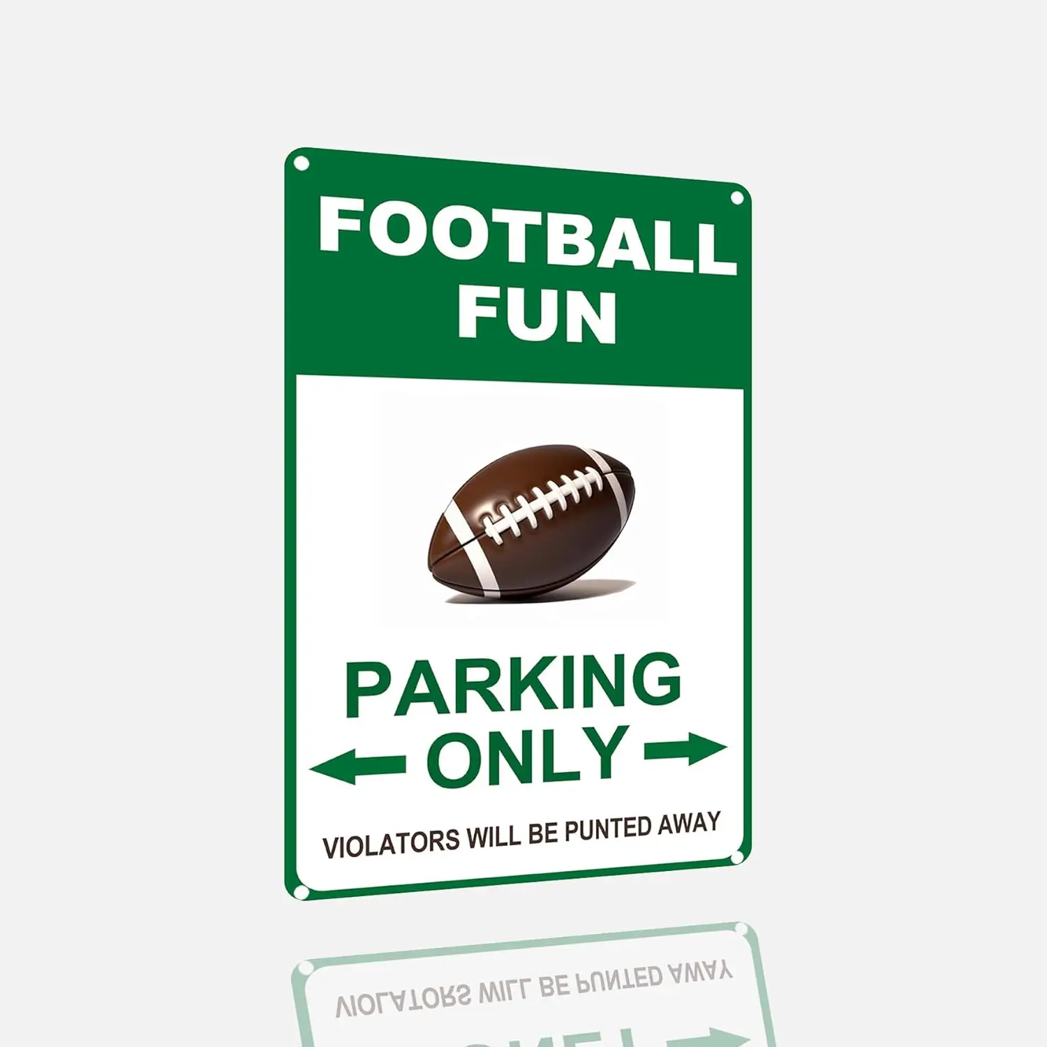 Funny Metal Tin Sign Football Fan Parking Football Fan Gift For Sports Man Cave Bar Garage Room Club Home Office Wall Decor Retr