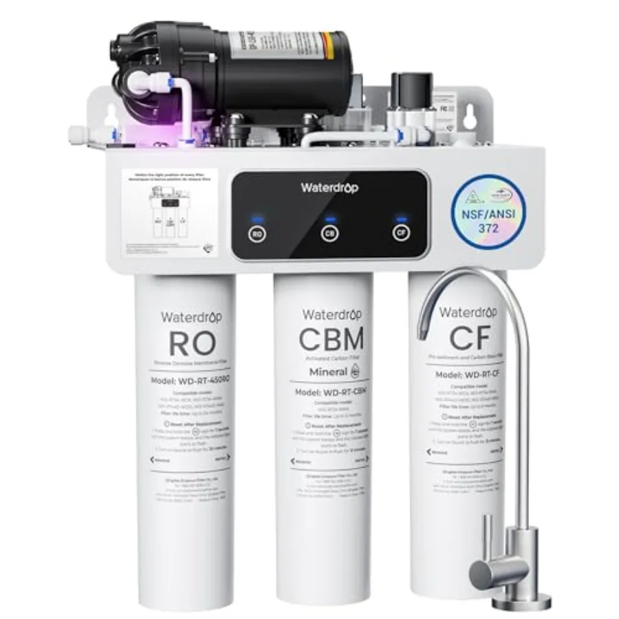 

WD-T3-M Remineralization Reverse Osmosis Water Filter NSF/ANSI 372 Certified 9-Stage Undersink RO System 450G Tankless RO Water