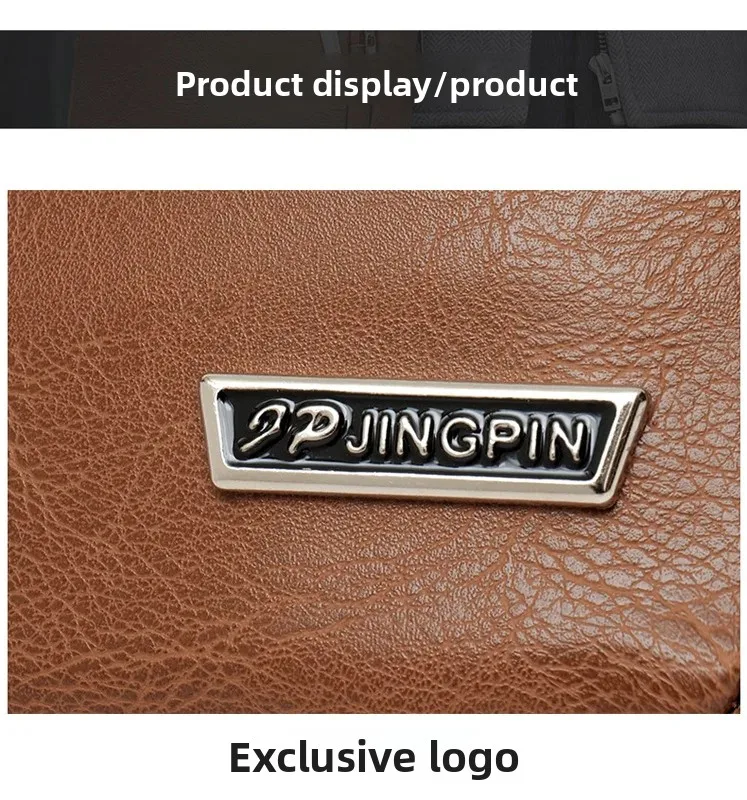 Herrentasche, PU-Leder, einzelne Umhängetasche, mehrlagiger Reißverschluss, großes Fassungsvermögen, Umhängetasche für den täglichen Gebrauch, Arbeit, Reisen, Business, Pendeln – Detail 5
