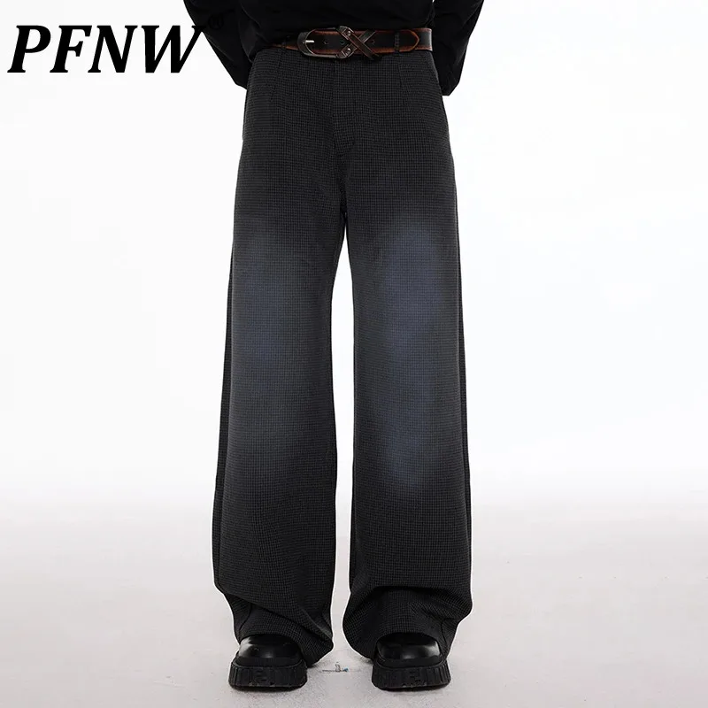 

PFNW spray painted silhouette design male pants elegant men's loose straight leg casual trousers 2024 autumn fashion new 28W4359