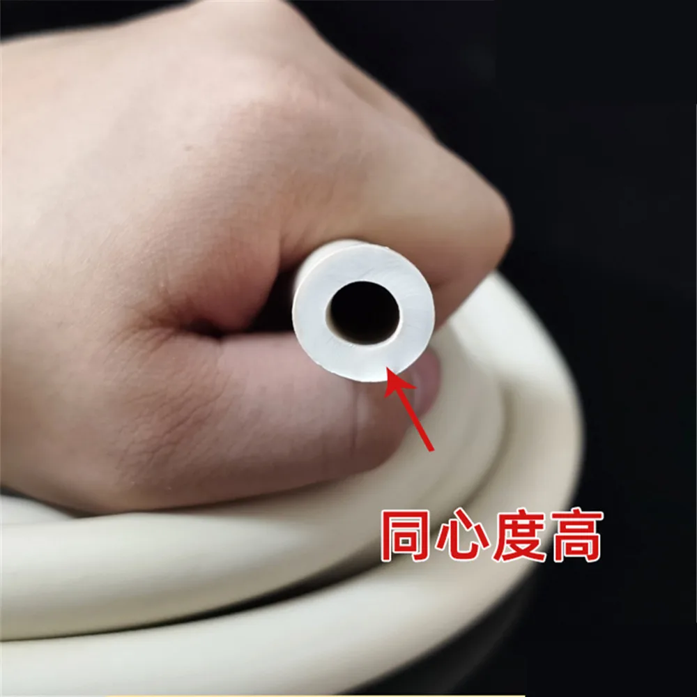 10 meters 8x12mm Flexible Nontoxic Tube Vacuum Rubber Tube High Temperature/Wear/Oil Resistance White Silicone Rubber Hose