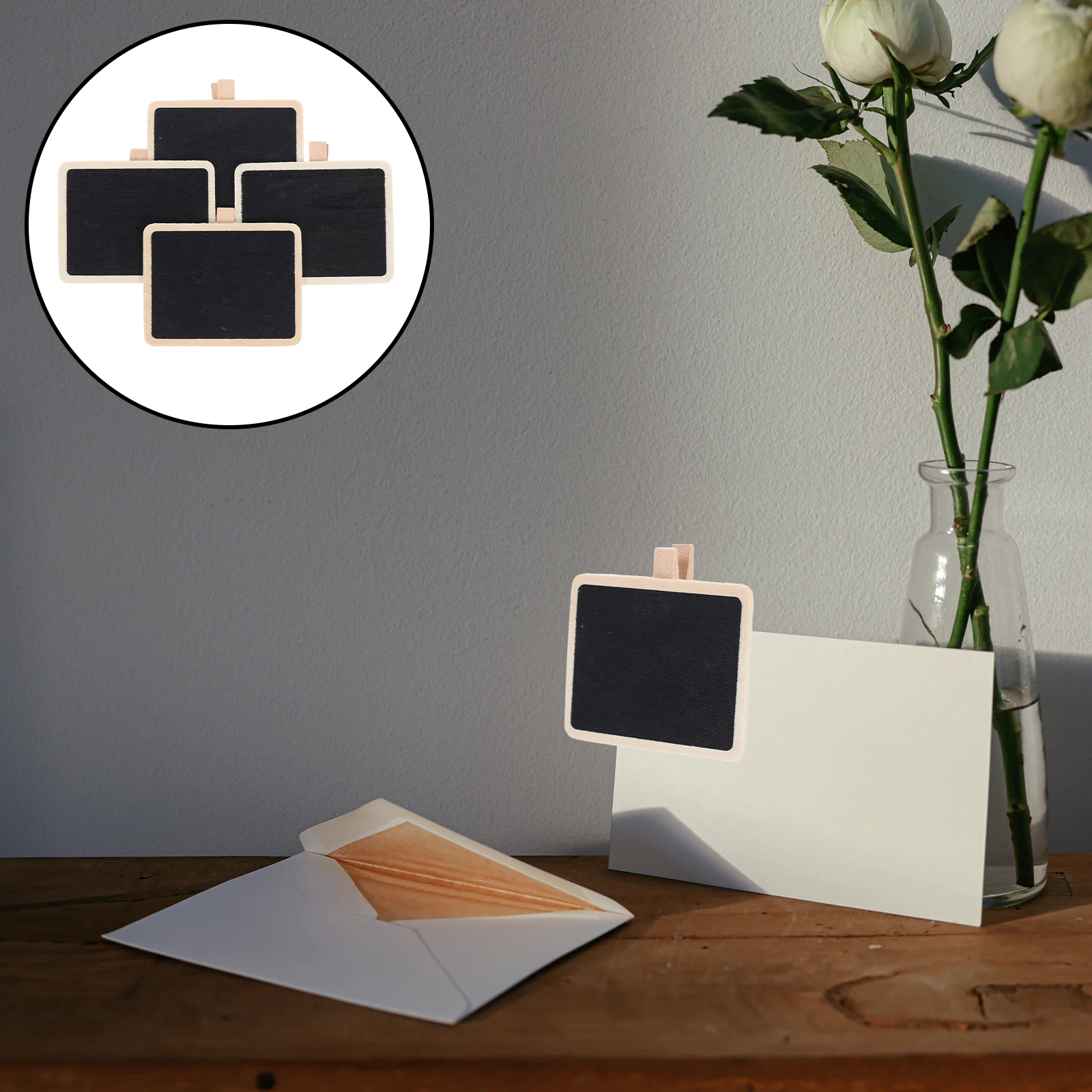

4 Pcs Small Blackboard Clip Decorative Message Mini Golf Shaped Memo Clips Wood on Chalkboard Signs
