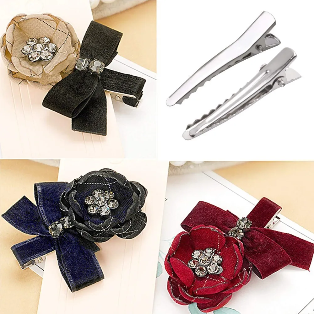 20/60Pcs 25-80mm Metal Crocodile Duckbill Hair Clip Hairpin Blank Setting Base DIY Hairpins Jewelry Making Supplies Accessories