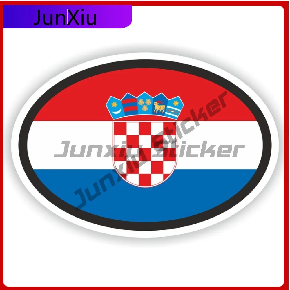 

Croatia Elliptical National Flag With White Border Sticker Vinyl Decals Car Scratch Cover Sticker Rv Car Truck Stickers Decal