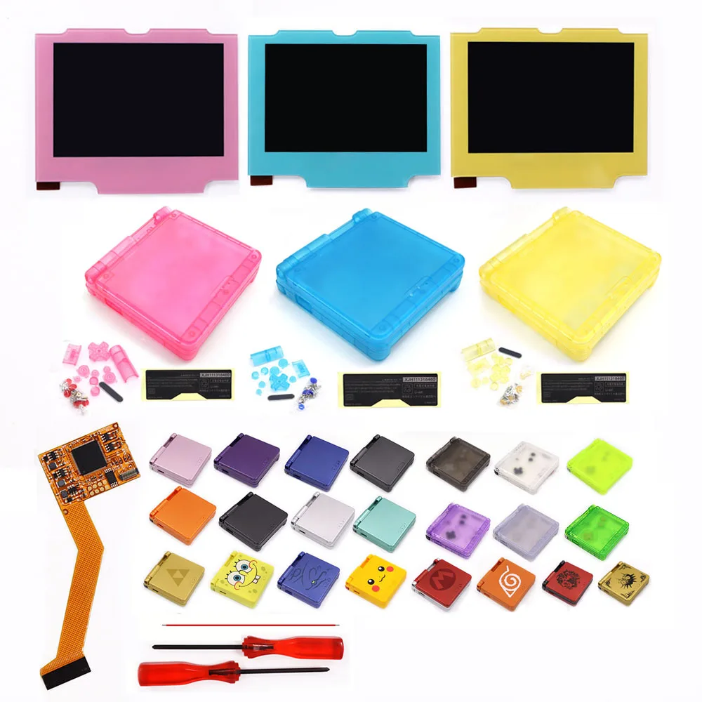 

Hispeedido 3.2inch GBA SP IPS V2 Screen Color lens Kits 10 levels of brightness Backlight For GameBoy Advance SP W/Pre-cut Shell