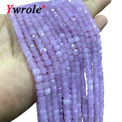 5x5MM Square Natural Chalcedony Imitate Kunzite Stone Loose Spacer Beads for Jewelry Making Diy Earrings Bracelet Accessories
