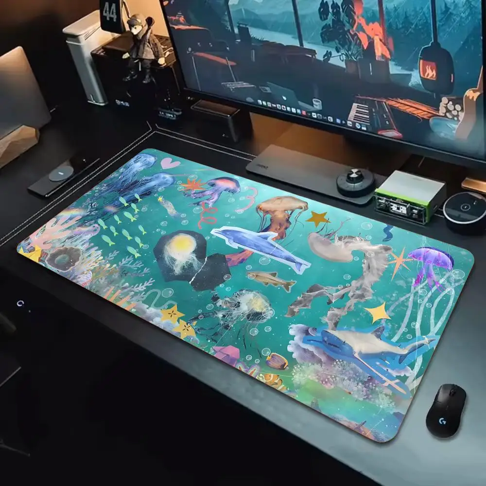 

Коврик для мыши Game Ocean Marine Life, большой коврик для мыши XXL, гладкая поверхность для игр, нескользящий, удобный настольный коврик
