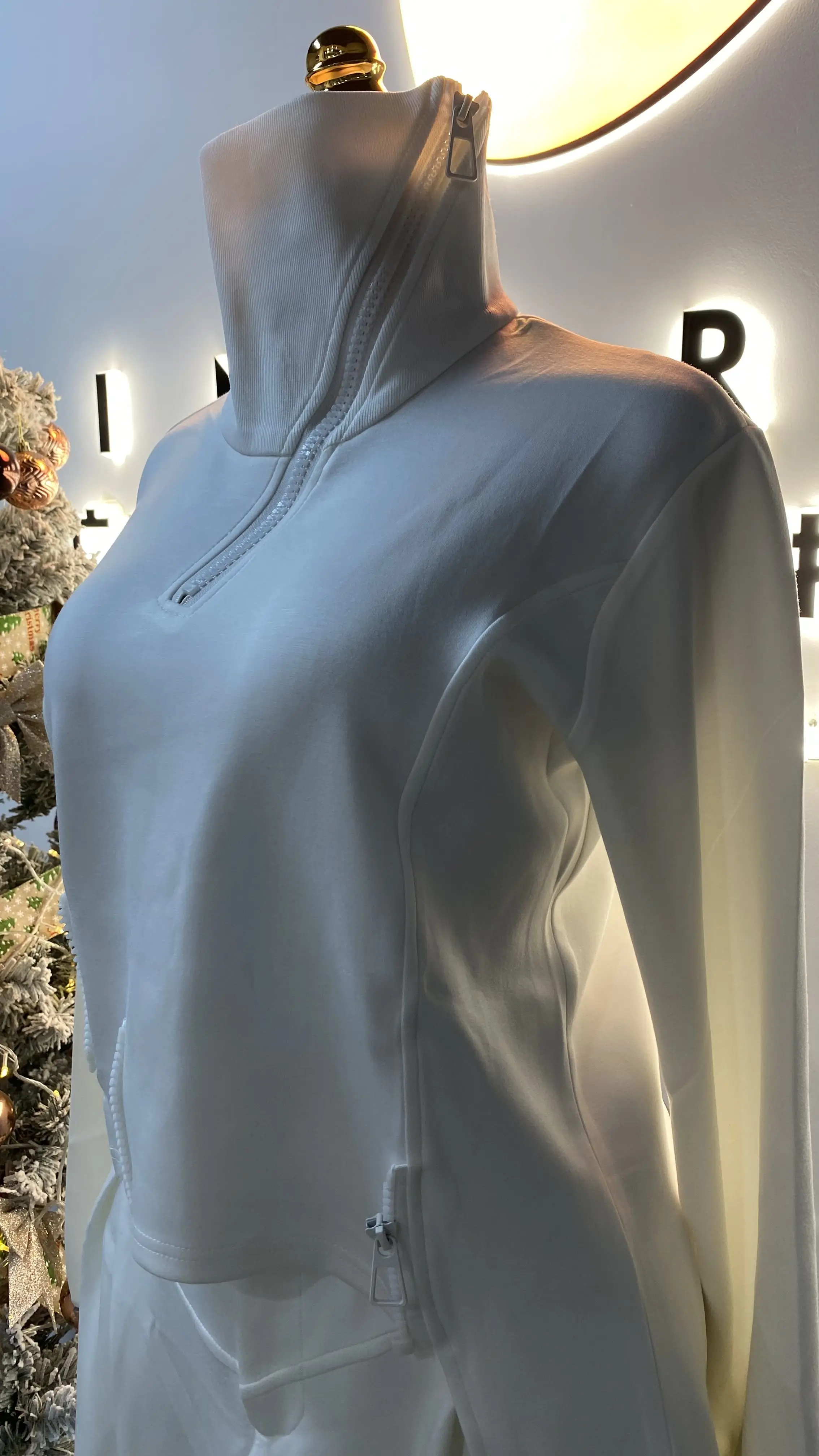 2025 نمط جديد لطيف حجم كبير سترة مشغولة من الصوف سترة عالية الرقبة المرأة قطعتين مجموعة مع تصميم الظهر الخاص-GZXX122 #6