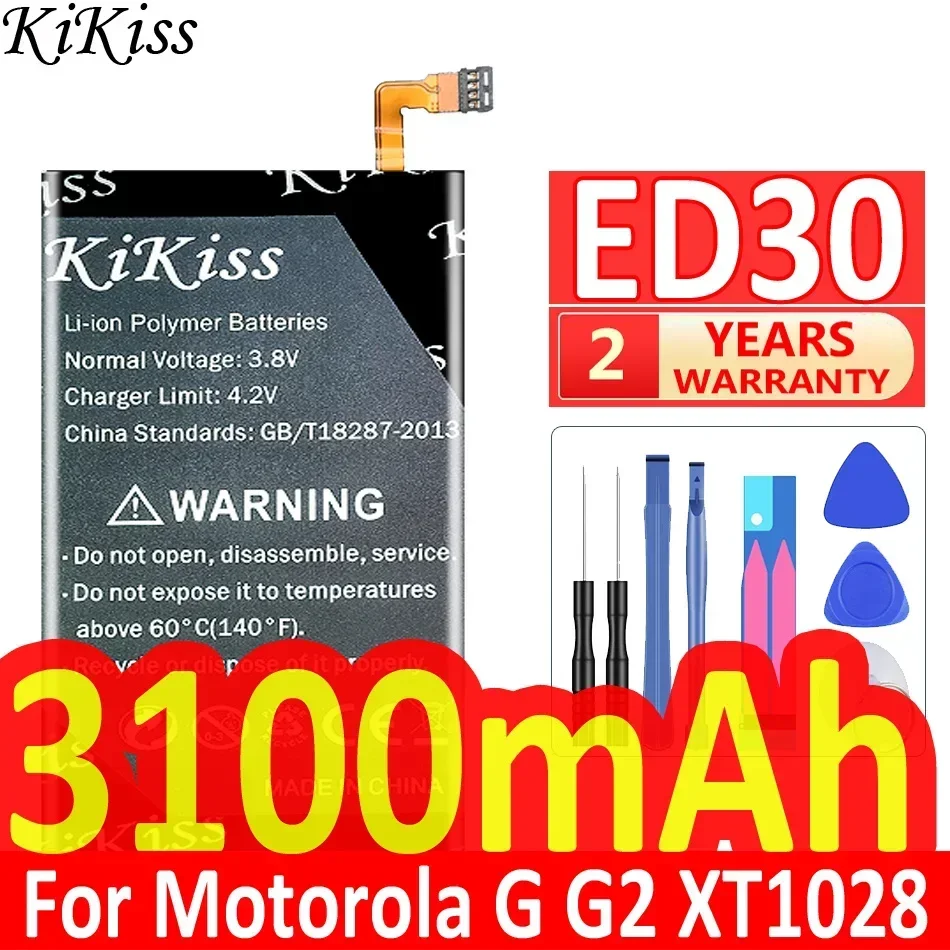 بطارية KiKiss 3100mAh ED30 لموتورولا موتو G G2 XT1028 XT1032 XT1033 XT1034 XT1068
