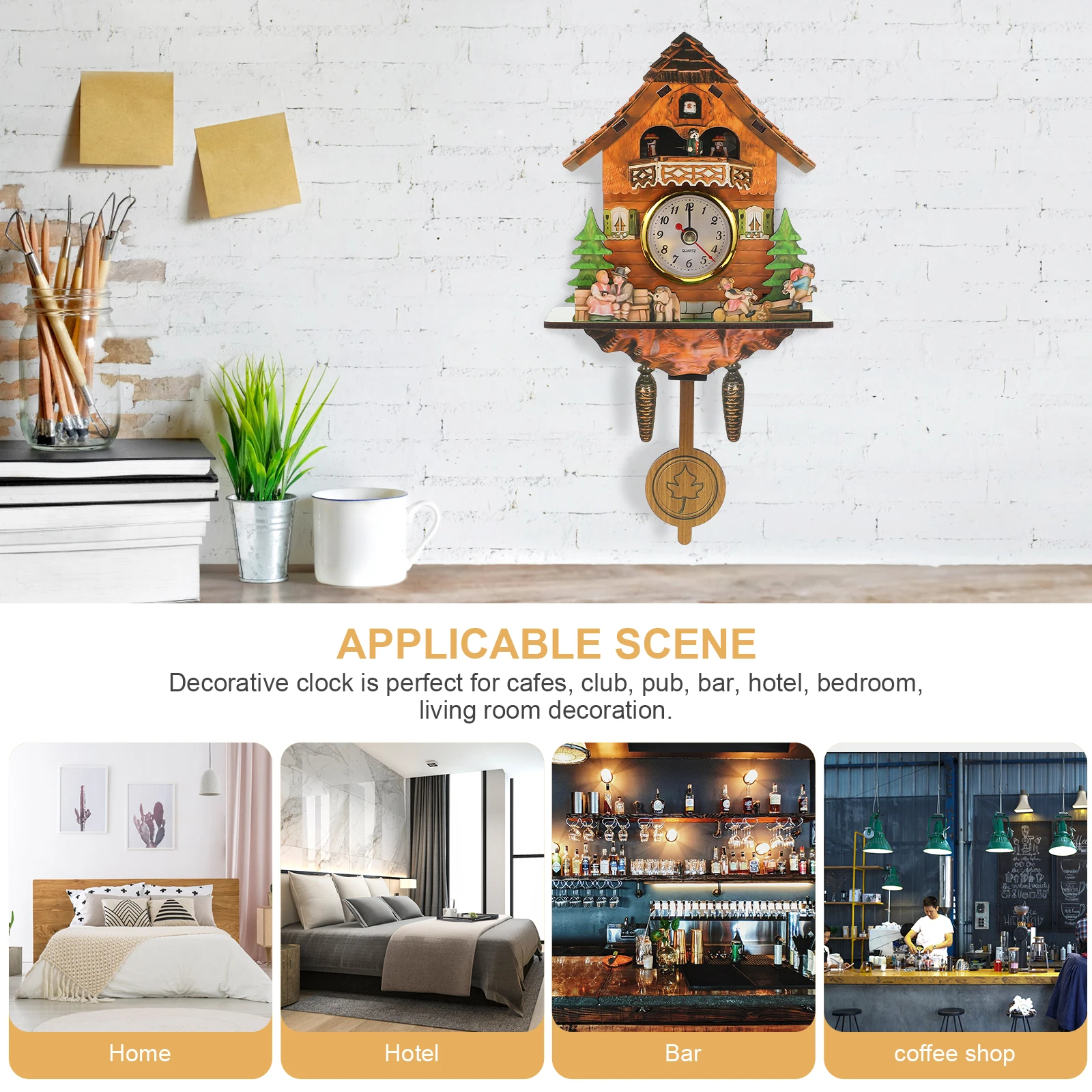 

Wall Decorative Clock Color Vintage Home Decoration with Gears Wrought Iron Minimalist