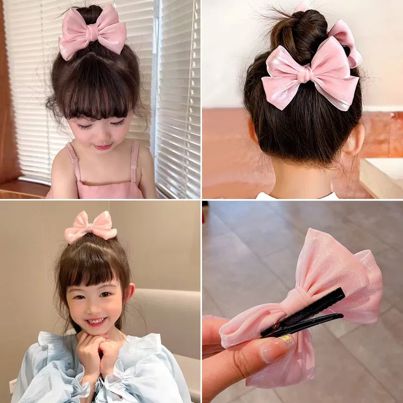 

Cute Baby Small Bow Hair Clip Girl Princess Headdress Net Red Duck Beak Children's