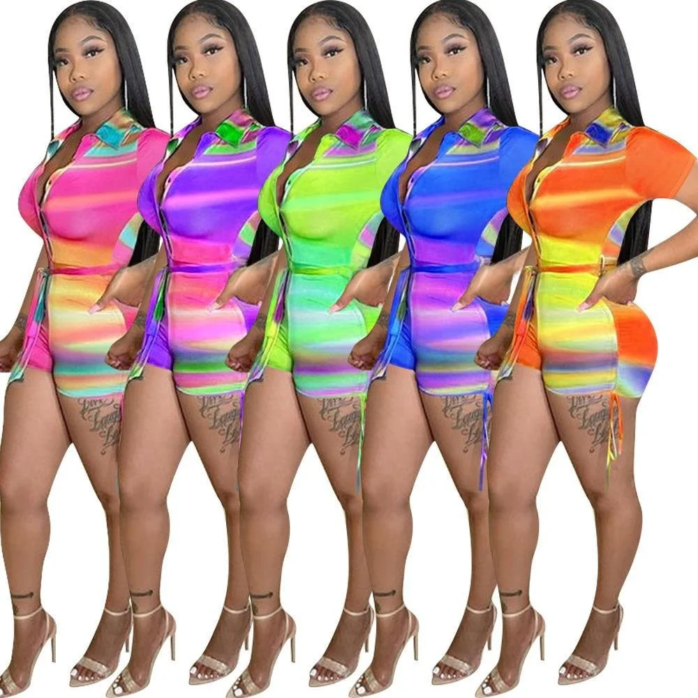 

Женский летний комбинезон с принтом, на молнии, с завязками, воротником, низкой талией, длинными брюками, из комфортного эластичного полиэстера