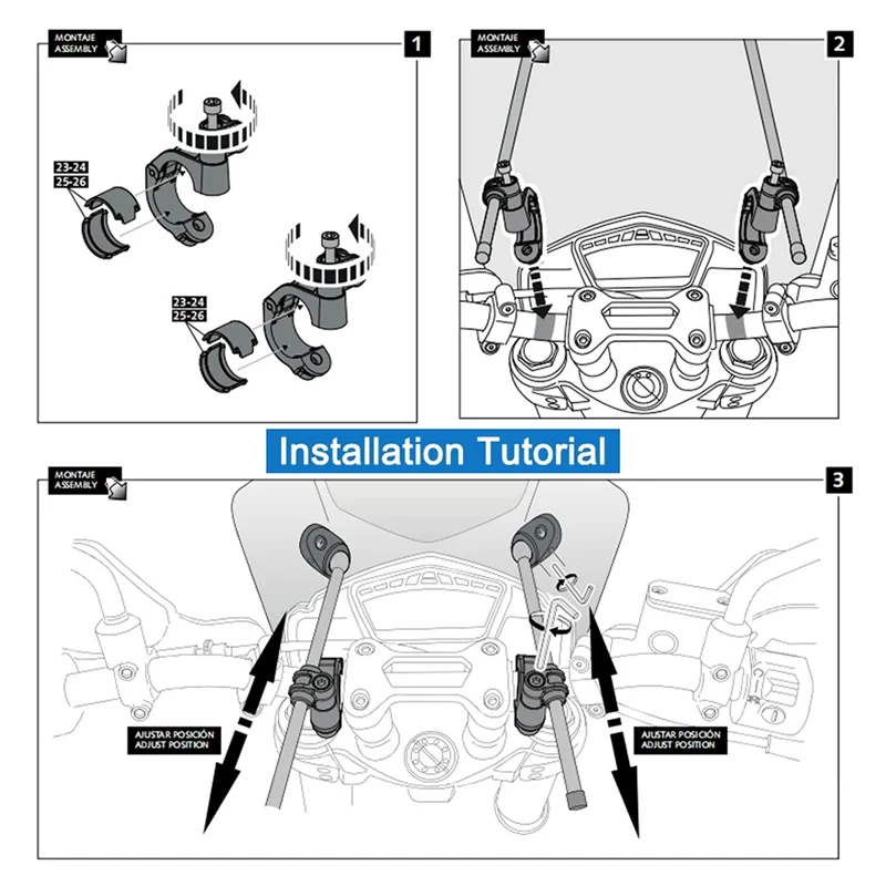 

Front Wind Deflectors Windscreen For Yamaha MT07 MT09 HONDA CBR600RR CB1000R GXSR 600 750 BMW Ducati 40X37cm