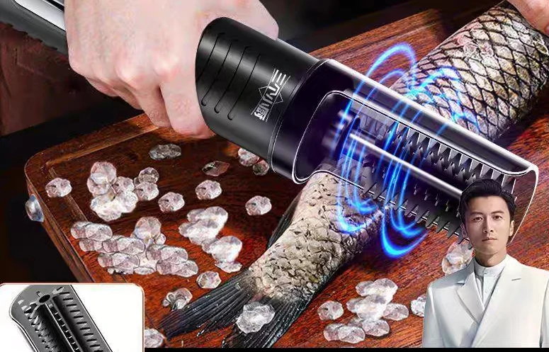 

Три маленьких кухонных автоматических электрических соскабливающих машин для рыбной чешуи, полностью автоматических