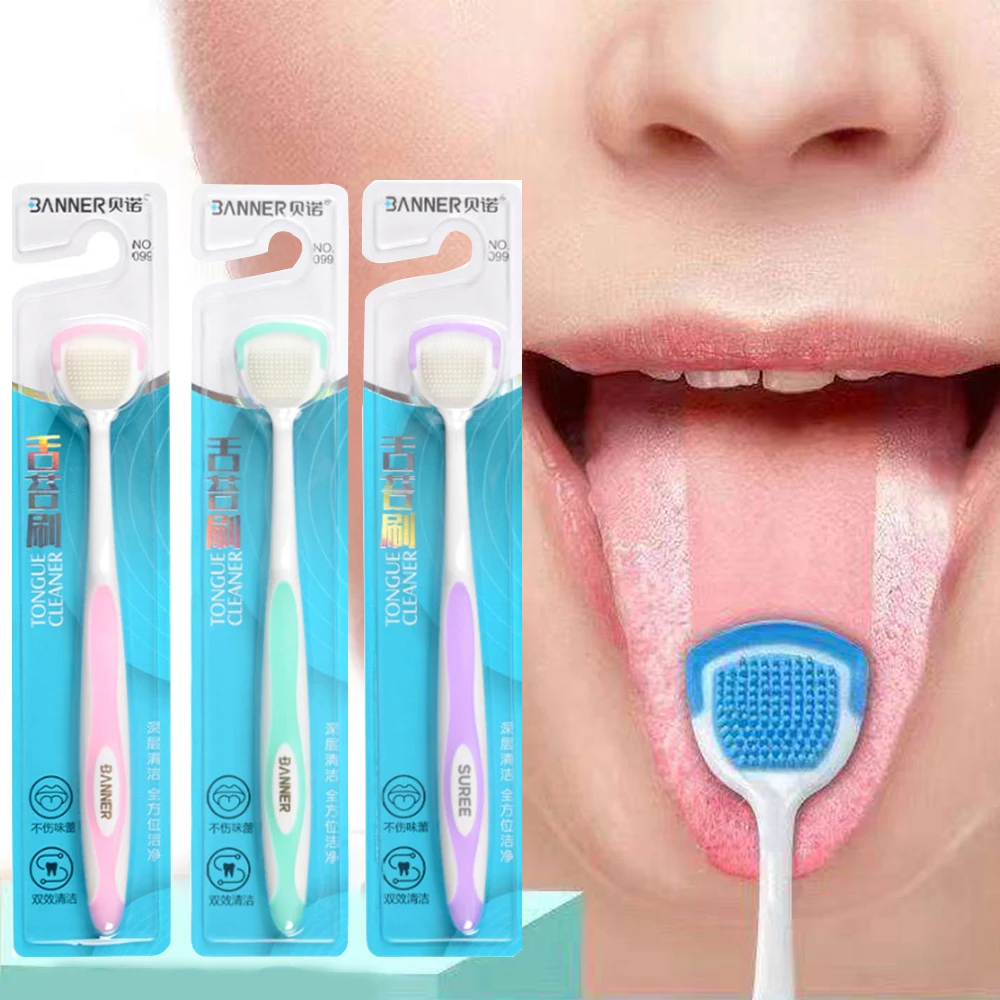 

Silicone Tongue Cleaning Brush Soft Tongue Toothbrush Portable Fresher Breath Tongue Coating Cleaner Oral Care Tool Wholesale