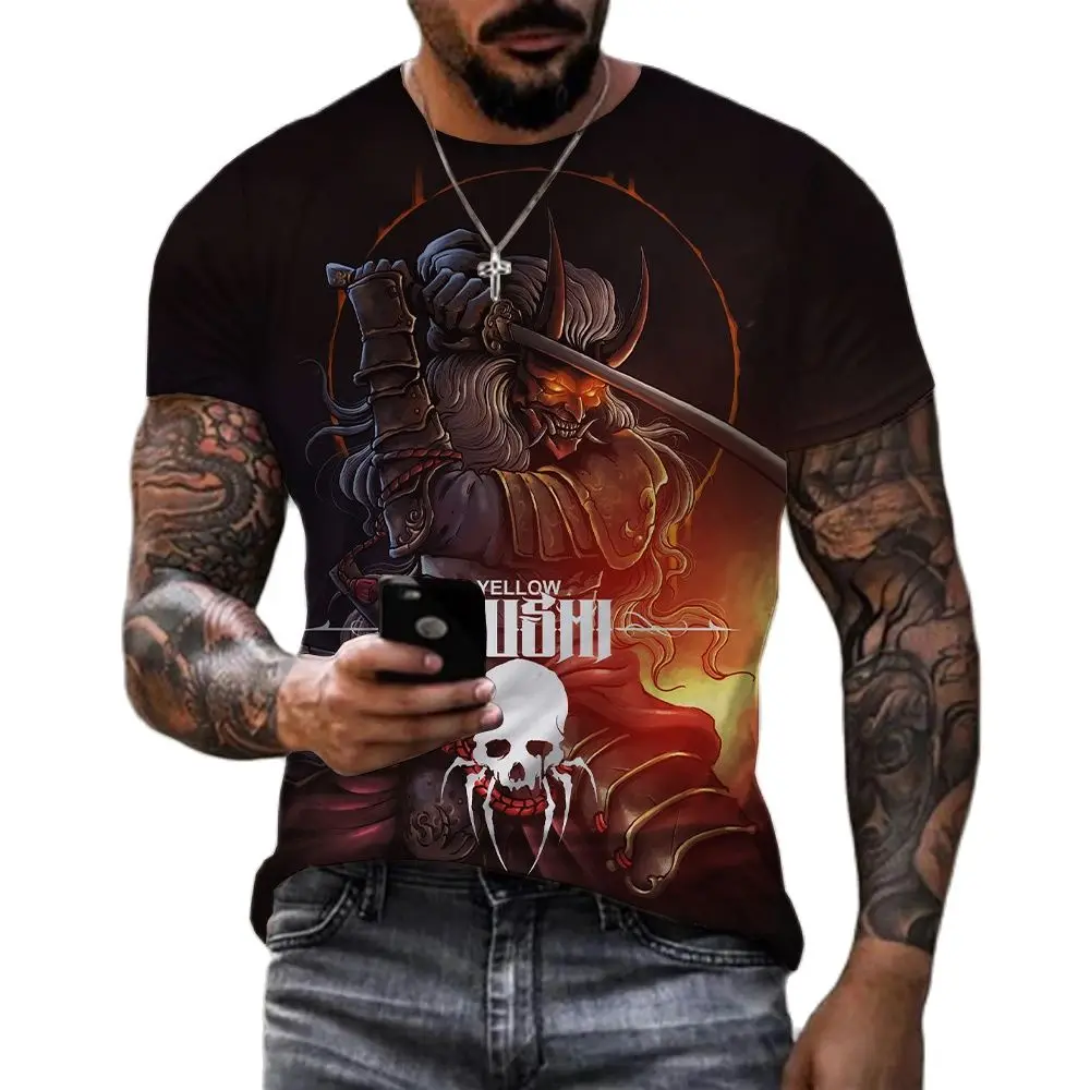 Japanese Samurai 3D Print T-shirt Men Women Fashion O-Neck Short Sleeve Ninja T Shirt Harajuku Streetwear Tees Tops Clothes