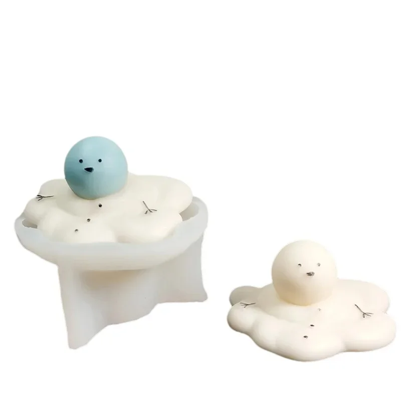 Moldes de silicona para velas de muñeco de nieve derretido, nube de dibujos animados, muñeca soleada, pintura de yeso, herramienta de fabricación de resina, regalos de jabón hechos a mano para el día de Navidad