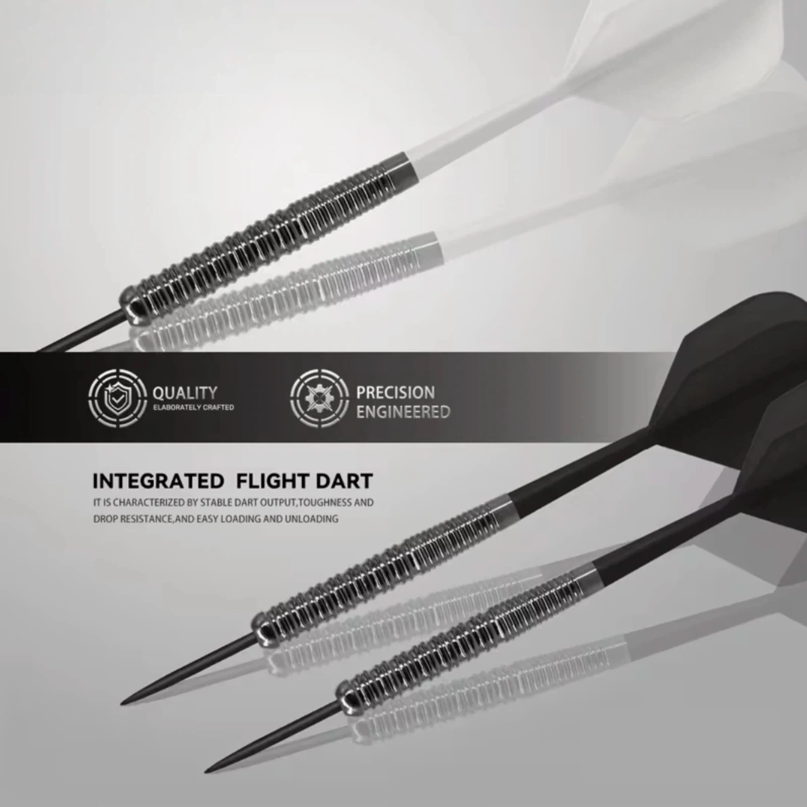 Professional Dart Set, Six Needle Darts, Includes Spare Aluminum Shaft Dart Flights and O-Rings, Complete Accessories