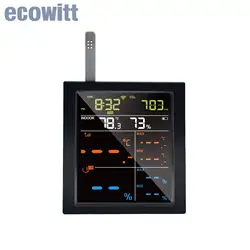 Ecowitt WN1821_C Weather Station Display Console, 4.9 inch LCD Display with Built-in CO2 Detector, Thermo-hygrometer, Barometer