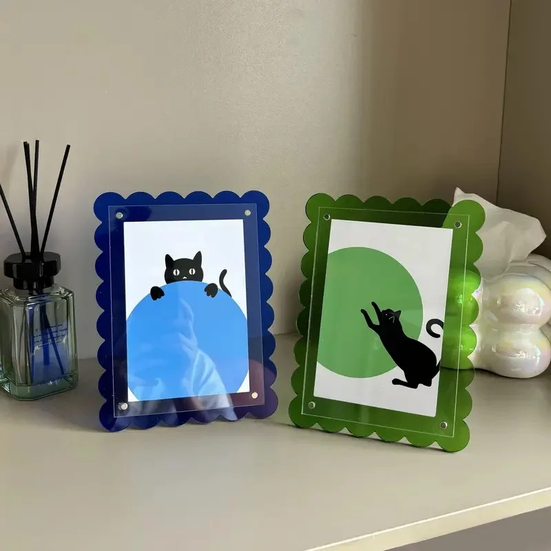 7-inch color acrylic photo frame, magnetic transparent photo and picture frame, desktop display, poster mounting, detachable