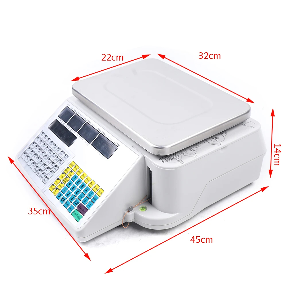 Digital Scale Computing Price, Electronic Counting Weight with Printer, 66lb, 30kg