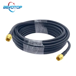 Cable Coaxial SMA macho a SMA macho, Conector de extensión de antena WiFi, adaptador Pigtail, RG58, 50ohm, 1M, 2M, 5M, 10M, 20M