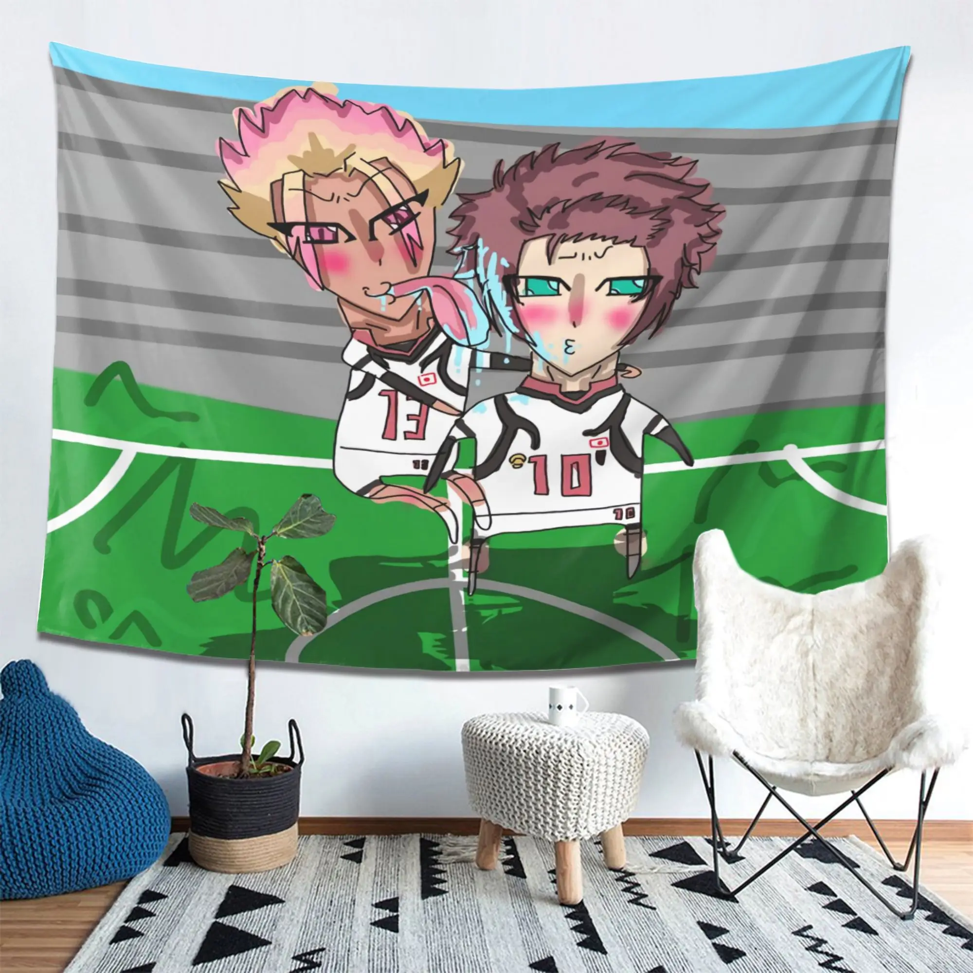 S-Shidou and S-Sae Tapestry, Wall Decoration Hanging Cloth, Holiday Decor, Bedroom Arrangement, Suitable for Living Rooms