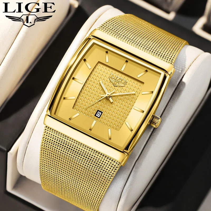 

LIGE Fashion Gold Stainless Steel Quartz Women Watches Casual Waterproof Girl Ladies Wristwatch Female Clock Relogio Feminino
