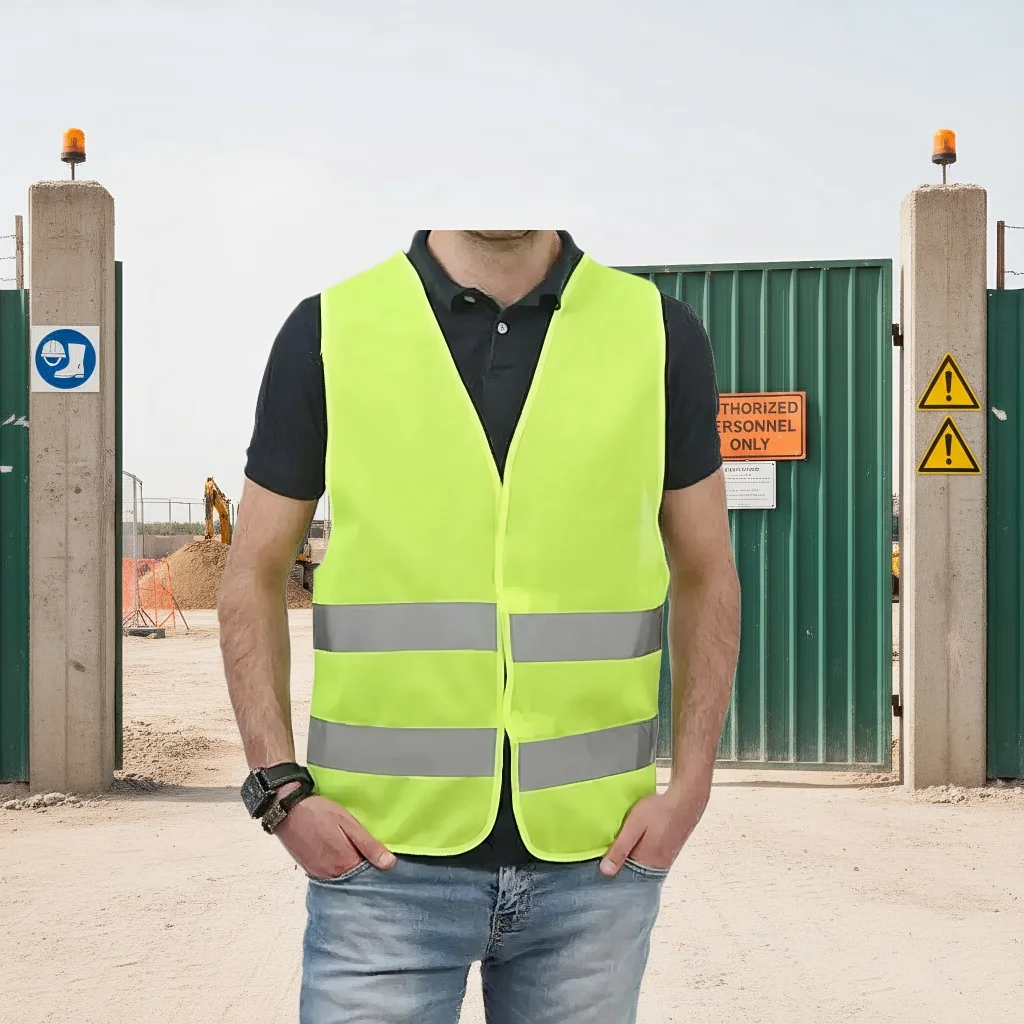 

Автомобильный светоотражающий защитный жилет — желтый с высокой видимостью для бега, езды на велосипеде и занятий спортом на открытом воздухе