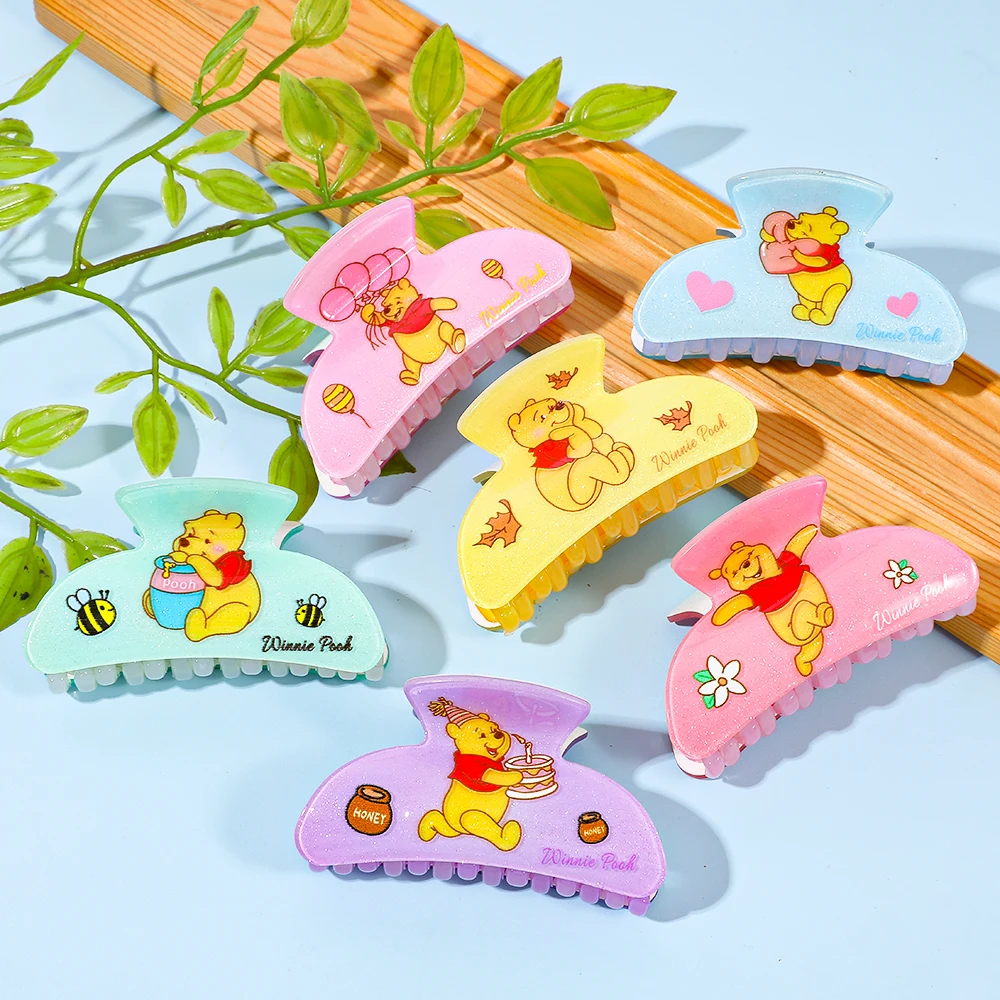 1PC/6PCS 디즈니 위니 더 푸 귀여운 헤어 클로, 다기능 헤어 액세서리 헤어 클로