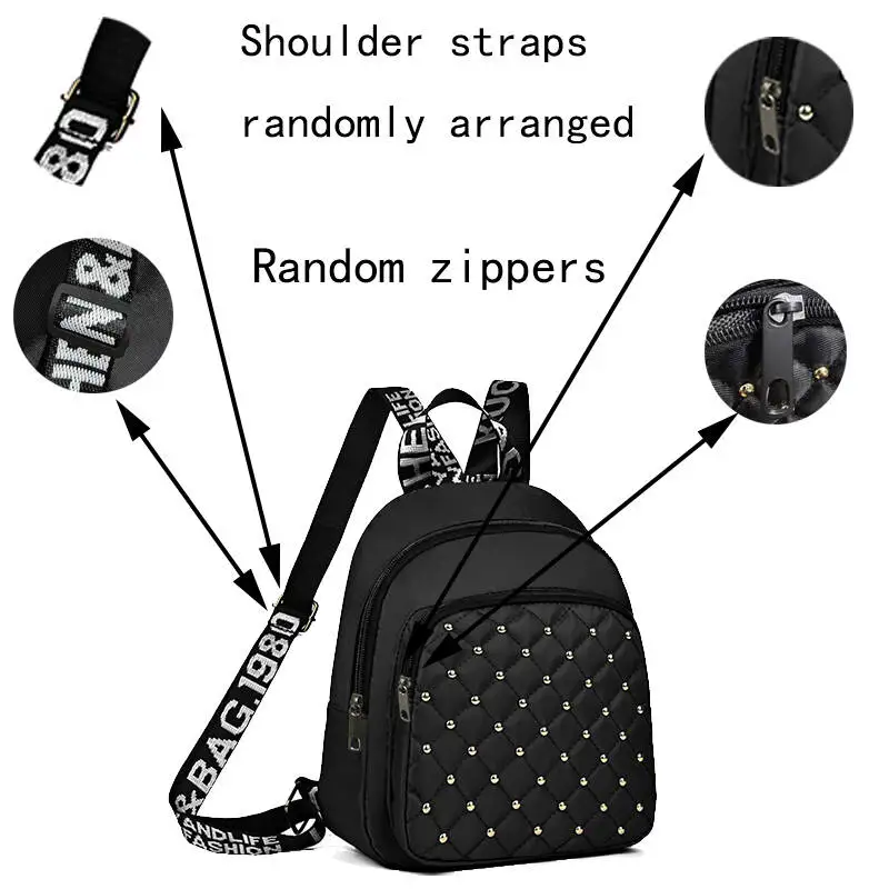 Trendy Women's Multi-color Studded Backpack Quilted Design for Daily Use Commute Outings High-end Practical Fashion Bag