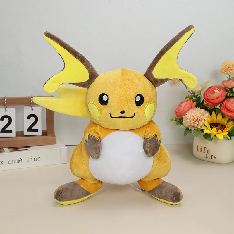 Cute Raichu Plush Toys Pikachu Evolution Raichu Soft Stuffed Animal Doll Decoration Plushies Christmas Birthday Gift for Kids