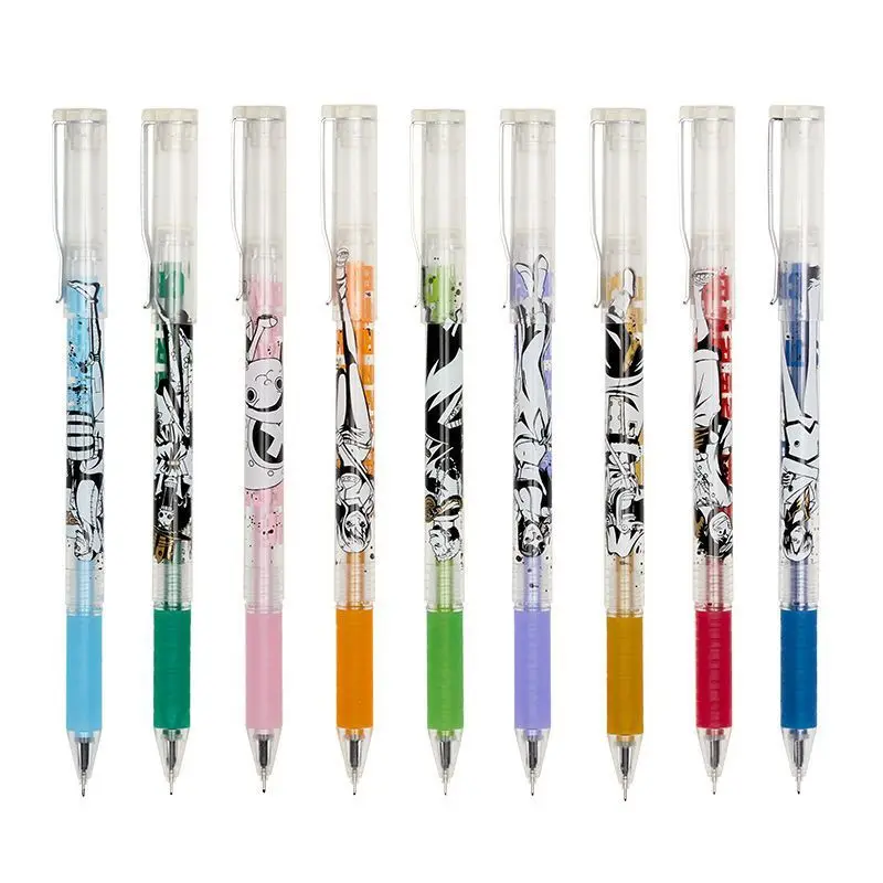 One Piece Anime Peripheral Color Gel Pen 0.5mm Set Drawing Marker Cartoon Cool 9 Colors Office Student Gift Wholesale New