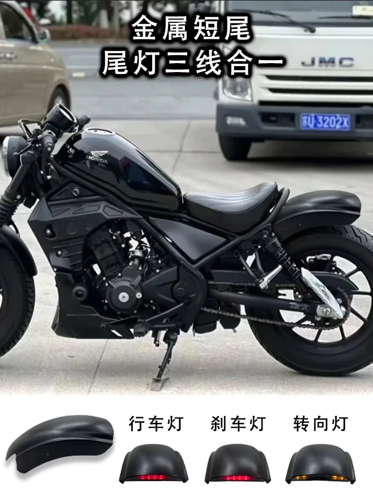 Topteng LED light Rear Fender Mudguard Fairing For Honda REBEL CMX 300 500 2017-2023 Motorcycle Accessories