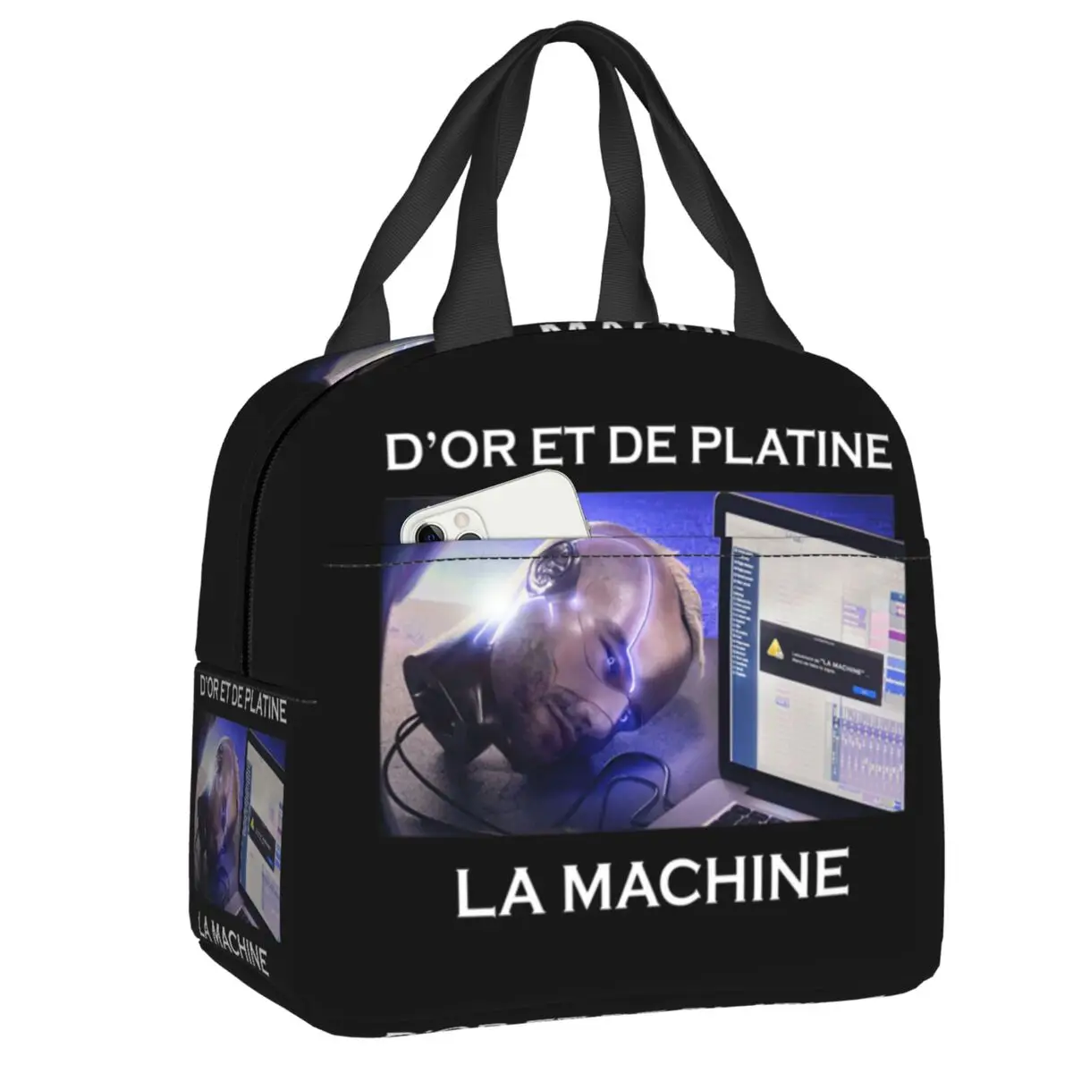 

Термосумка-холодильник для обедов с индивидуальным дизайном в стиле рэп-музыки для женщин, портативная, для работы, школы, путешествий