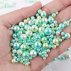 Mix Size 3-10mm Gradient Mermaid Pearls Beads Round ABS Imitation Pearl With Hole For DIY Je