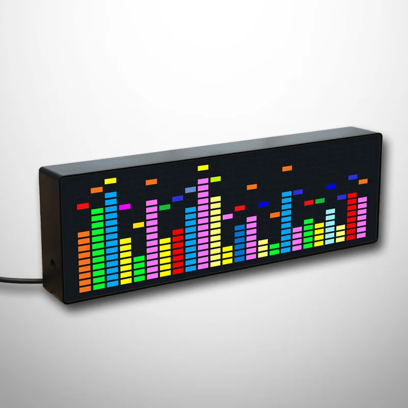 LED Music Spectrum Light RGB zegar elektroniczny głos rytm samochodowy sprzęt Audio wskaźnik poziomu miernik VU do lampy samochodowej atmosfera